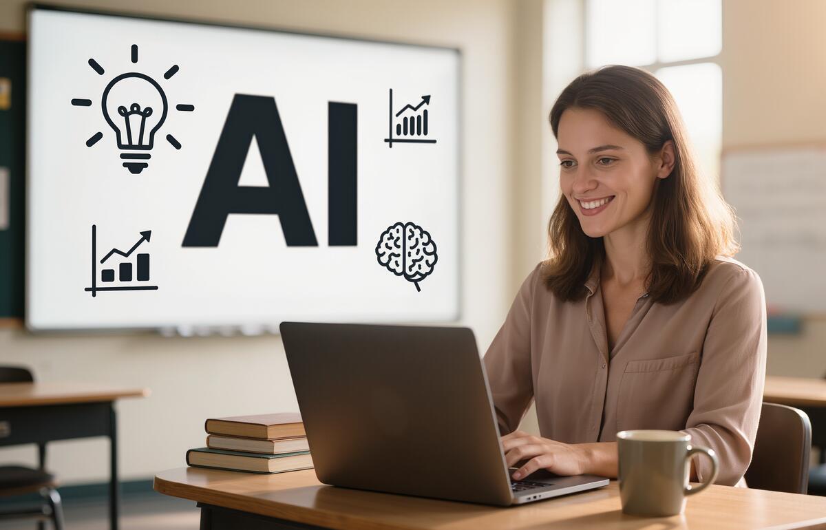 Teacher reviewing Beacon School Dashboard